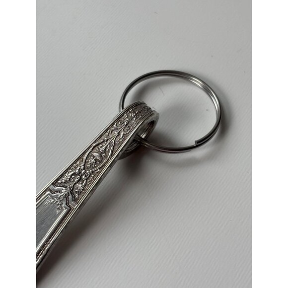Handmade Monogram “N” Keychain Silver Plated Antique Spoon Silverware - Picture 3 of 6